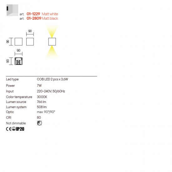 APLICA AMPLITUDE 7.7W NEGRU 3000K [2]
