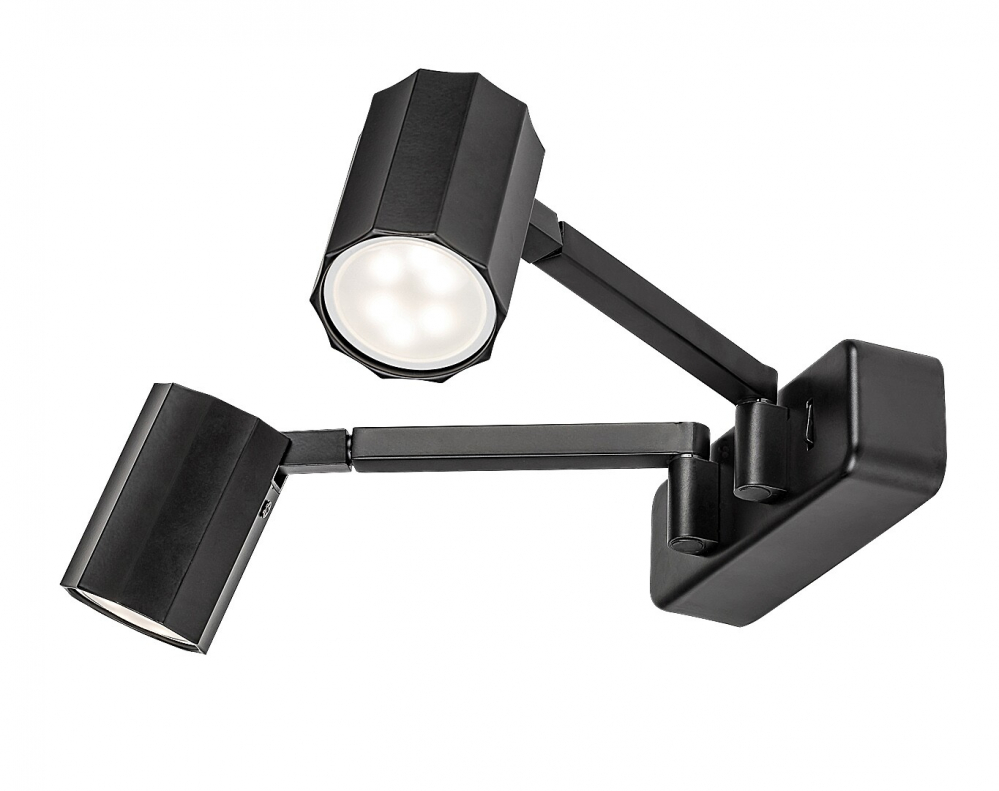 APLICA DUBLA KARTER 2X5W GU10 NEGRU [1]