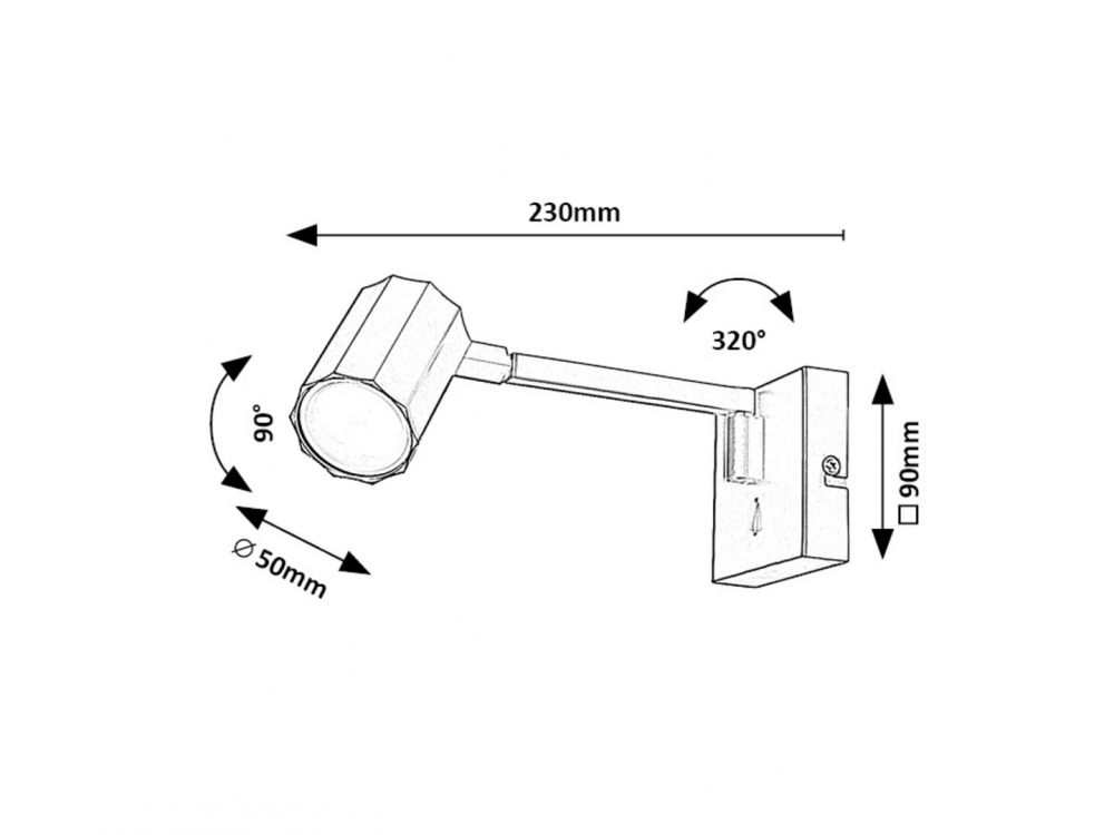 APLICA KARTER 1X5W GU10 NEGRU [4]