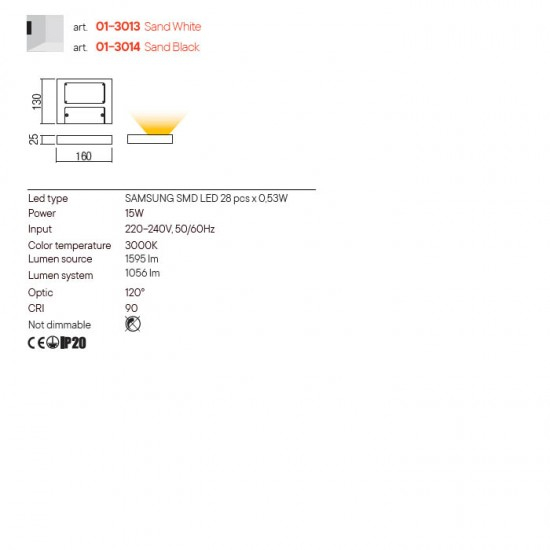 APLICA LAMINA LED NEGRU 1X15W [2]