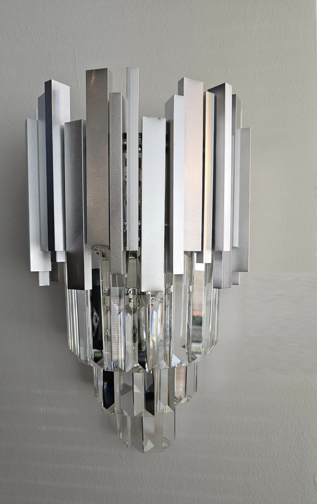 APLICA LED CRISTAL - ARGINTIU 2XE14 [1]