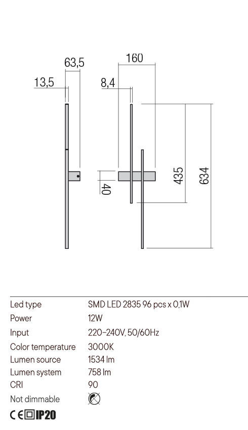 APLICA LED TANGENT 1X13W LC NEGRU [2]