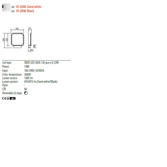 APLICA LED THAI 1X15W ALB LC [2]