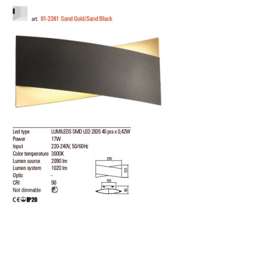 APLICA LED XAVIER NEGRU 1X17W LC [2]