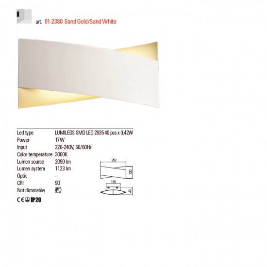 APLICA LED XAVIER ALB 1X17W LC [2]