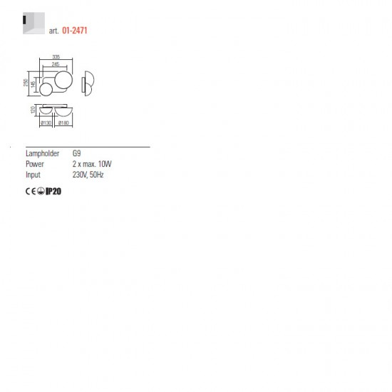 Aplica Lumien aurie 2xG9 [2]