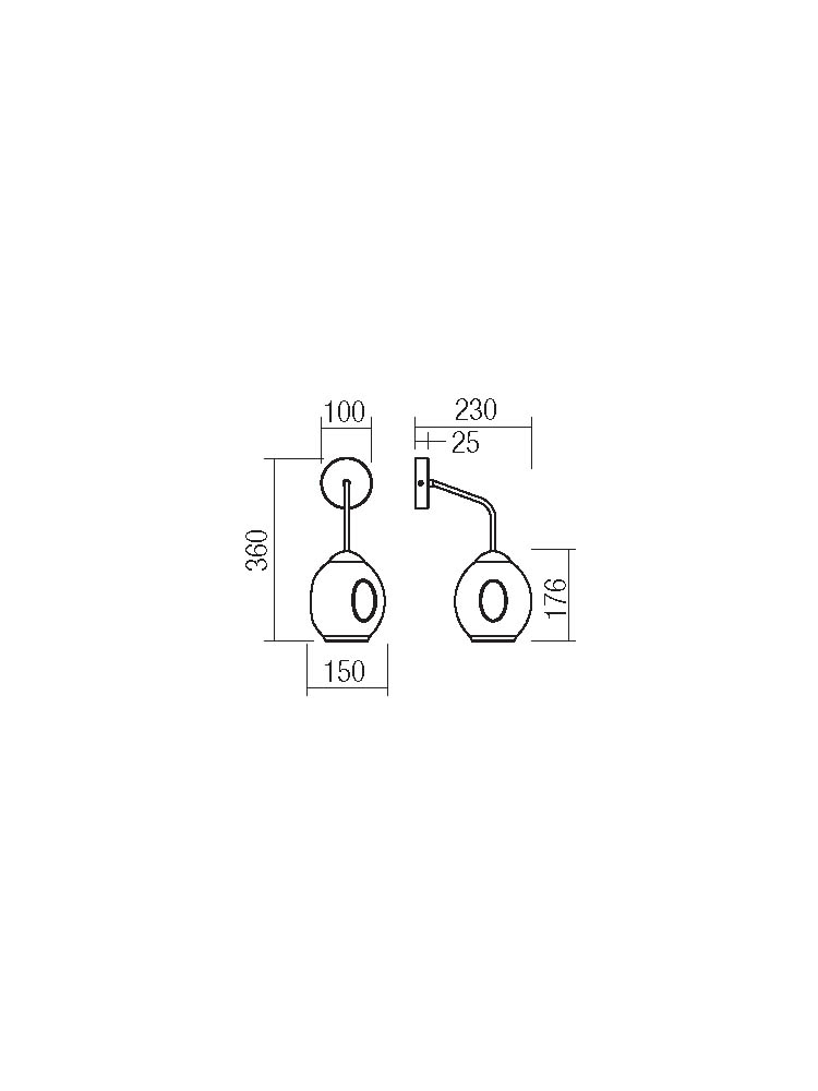 APLICA PIERCE 1X42W E27 NEGRU MAT [2]