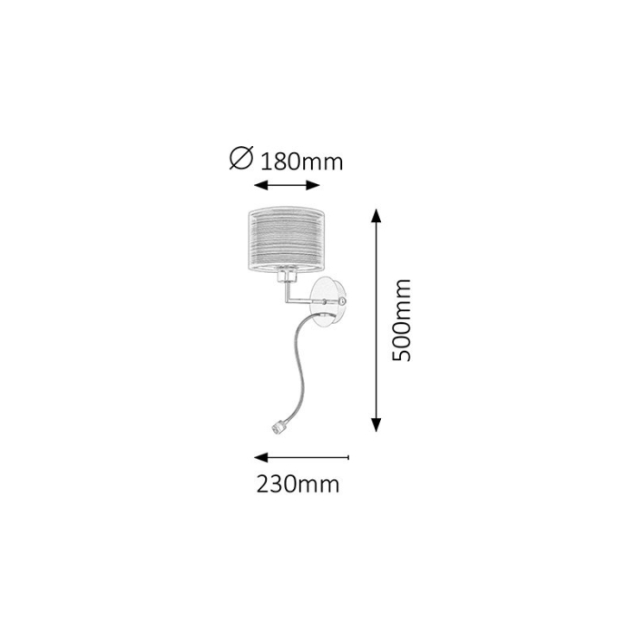 APLICA ANASTASIA 2629 CROM MARO E27 1X60W LED 1W 50X23X18CM [6]