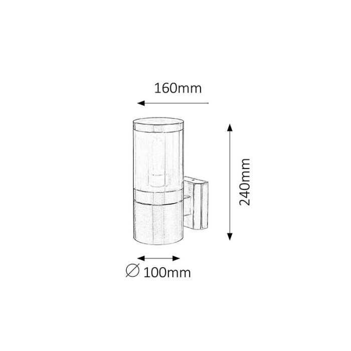 APLICA RABALUX ATLANTA 8166 DE EXTERIOR E27 1X60W 100X240MM [2]