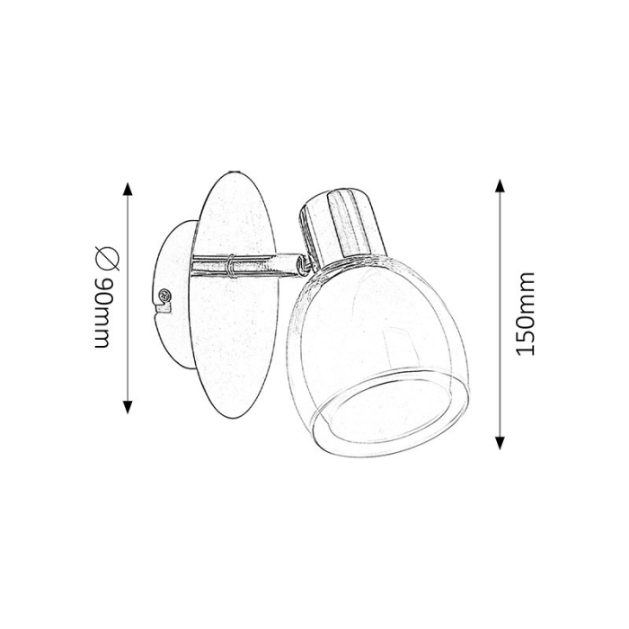 APLICA  DAVE 6835 CROM E14 1X40W 90X170MM [2]