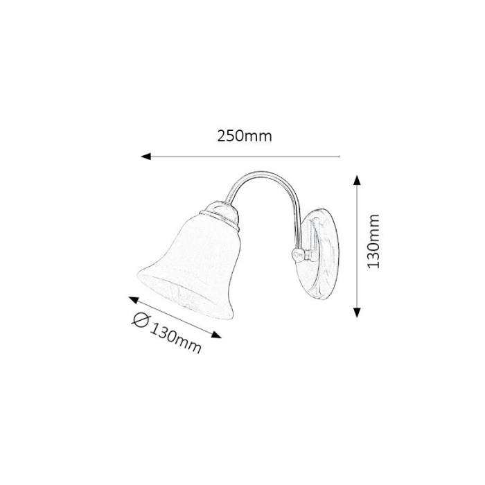 APLICA  FRANCESCA 7361 ALB E14 1X40W 135X190MM [2]