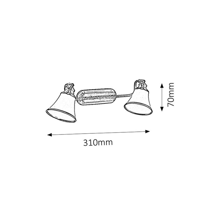 APLICA RABALUX GRANDO 6546 BRONZ ALB E14 R50 2X40W 420X125MM [6]