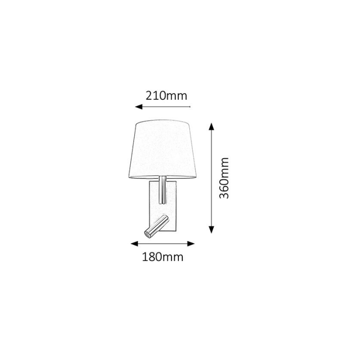 APLICA  HARVEY  ALB E27 1X40W LED 3W 36X21X18CM [2]