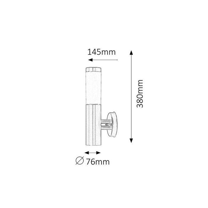 APLICA INOX TORCH ALB E27 1X25W D76X380MM [2]