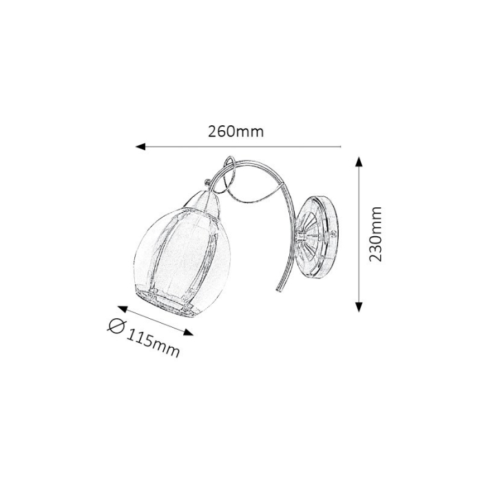 APLICA JOEL 2269 BRONZ E27 1X60W 120X210MM [2]