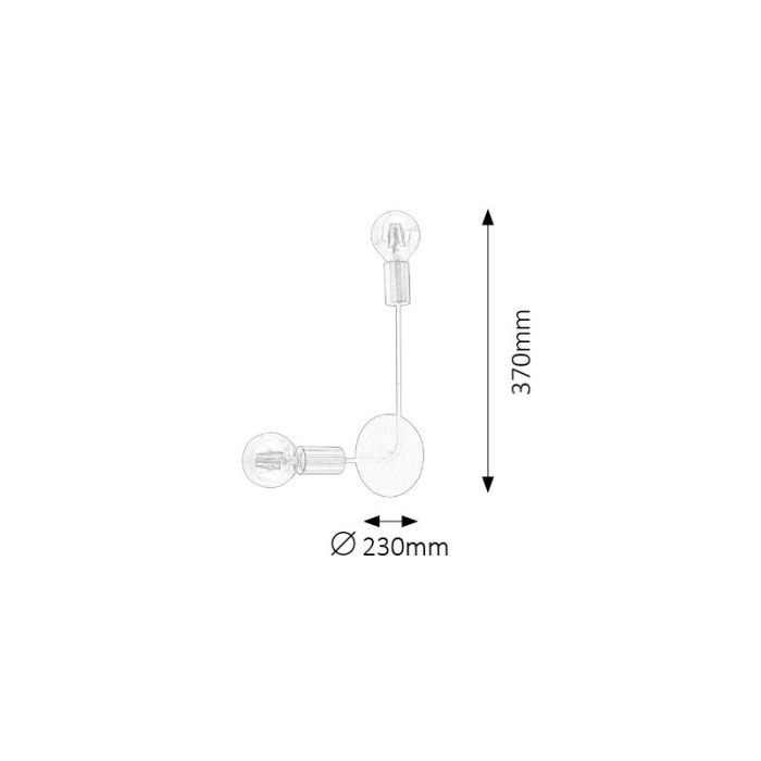 APLICA  LANNY 2102 NEGRU E27 2X15W [2]