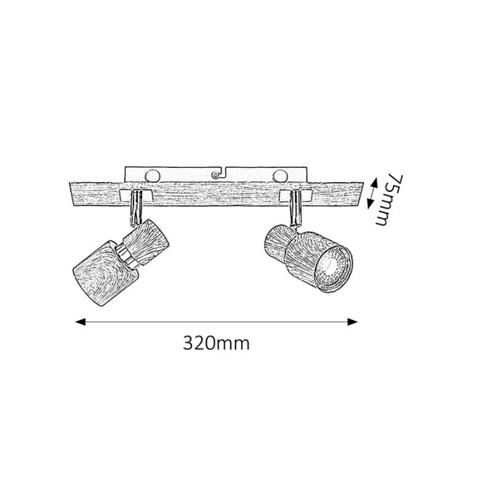 APLICA  MERKUR 6126 CU INTRERUPATOR ARGINTIU ALB GU10 2 50W 320X75MM [2]