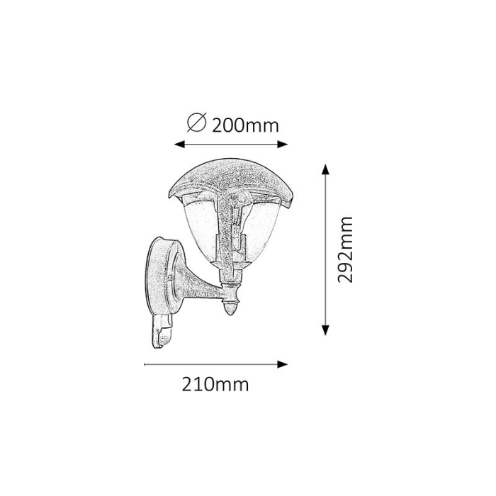 APLICA RABALUX MIAMI 8676 CU SENZOR AURIU ANTIC E27 1X40W 200X292MM [3]