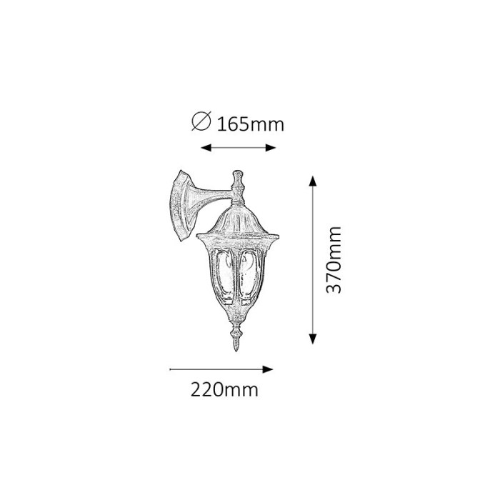 APLICA  MILANO 8371 DE EXTERIOR AURIU ANTIC E27 1X60W 165X370MM [2]