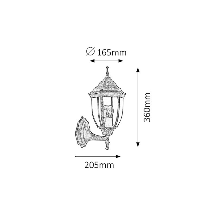APLICA NIZZA AURIU ANTIC E27 1X60W 165X360MM [2]