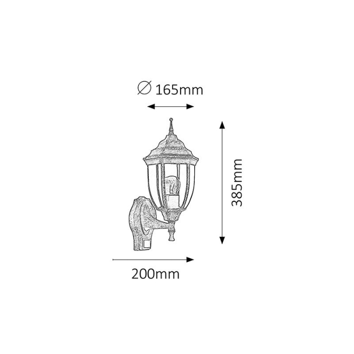 APLICA NIZZA  AURIU ANTIC E27 1X60W 165X385MM [2]