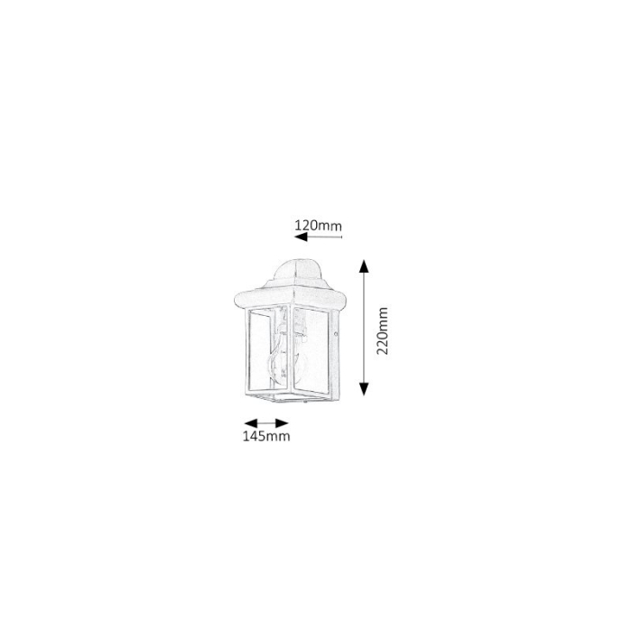 APLICA  NORVICH 8754 PENTRU ILUMINAT EXTERIOR AURIU ANTIC TRANSPARENT E27 1X60W 22X14.5X12CM [2]