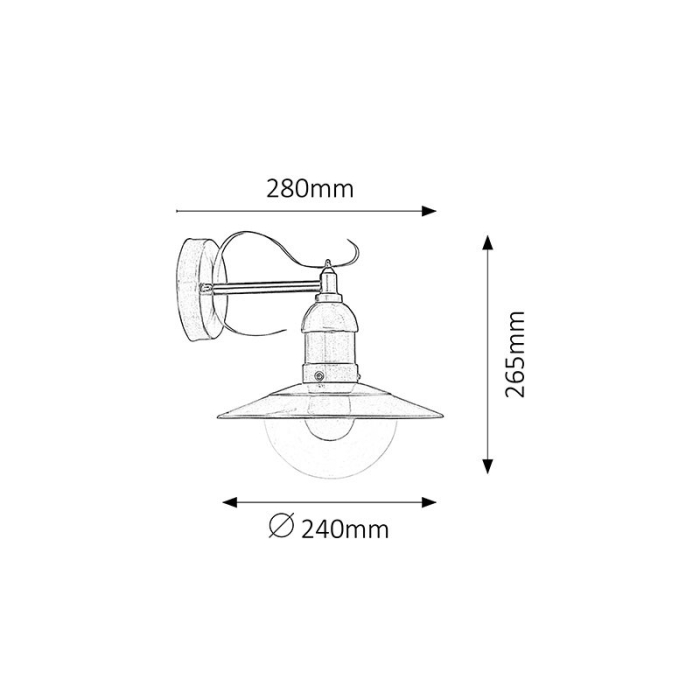 APLICA  OSLO 8270 DE EXTERIOR TRANSPARENT E27 1X60W 240X265MM [2]