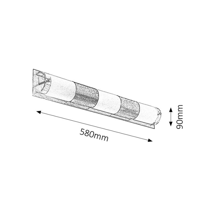 APLICA RABALUX PERIODIC 5809 CROM TRANSPARENT E14 3X40W 580X90MM [3]