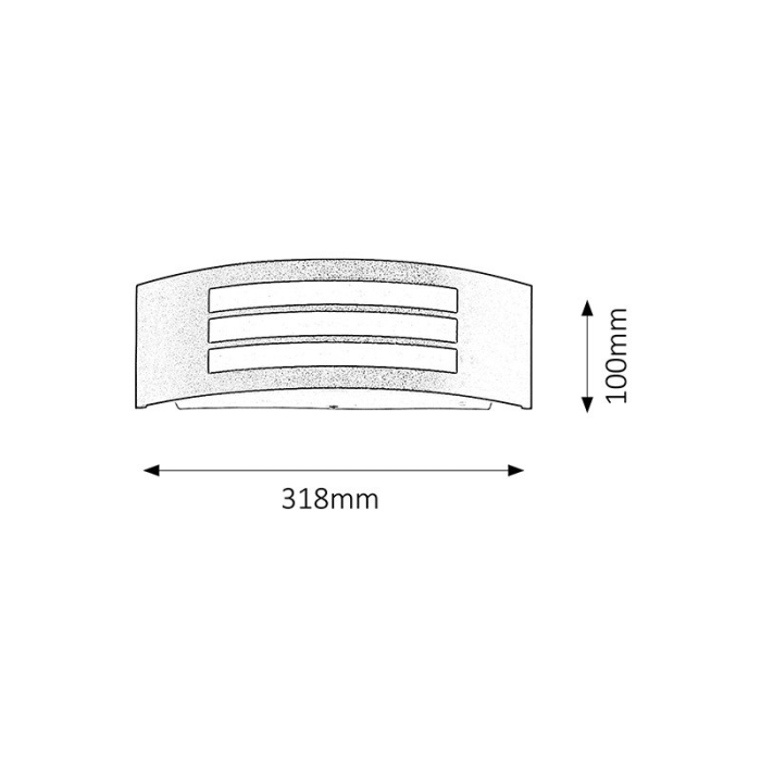 APLICA RABALUX ROMA 8409 PENTRU ILUMINAT EXTERIOR NEGRU MAT E27 1 14W 318X100MM [2]