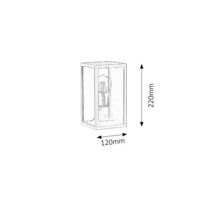 APLICA TOPEKA 8140 DE EXTERIOR TRANSPARENT E27 1X60W 22X12X12CM [2]