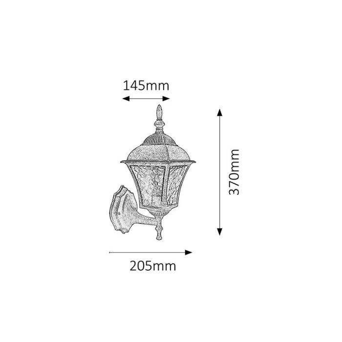 APLICA TOSCANA ARGINTIU ANTIC E27 1X60W D205X145X370MM [2]