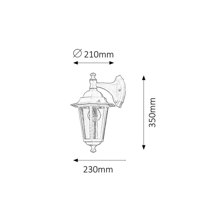 APLICA RABALUX VELENCE 8202 DE EXTERIOR NEGRU E27 1X60W 350MM [2]