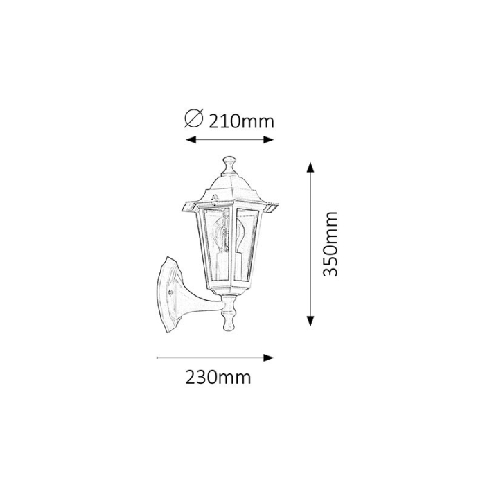 APLICA RABALUX VELENCE 8203 DE EXTERIOR ALB E27 1X60W 350MM [2]