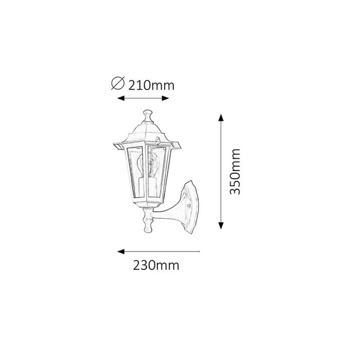 APLICA VELENCE 8204 DE EXTERIOR NEGRU E27 1X60W 350MM [2]