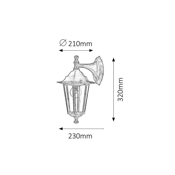 APLICA  VELENCE 8232 DE EXTERIOR AURIU ANTIC E27 1X60W 320MM [2]