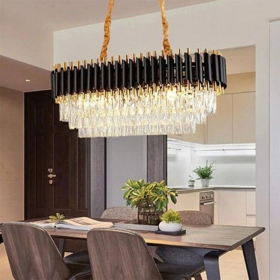 Candelabru modern de Cristal - Negru cu Auriu | dimensiuni: 800×300 mm [3]