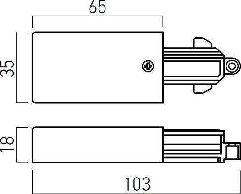 Element de alimentare DREAPTA pentru şină cu un circuit [2]