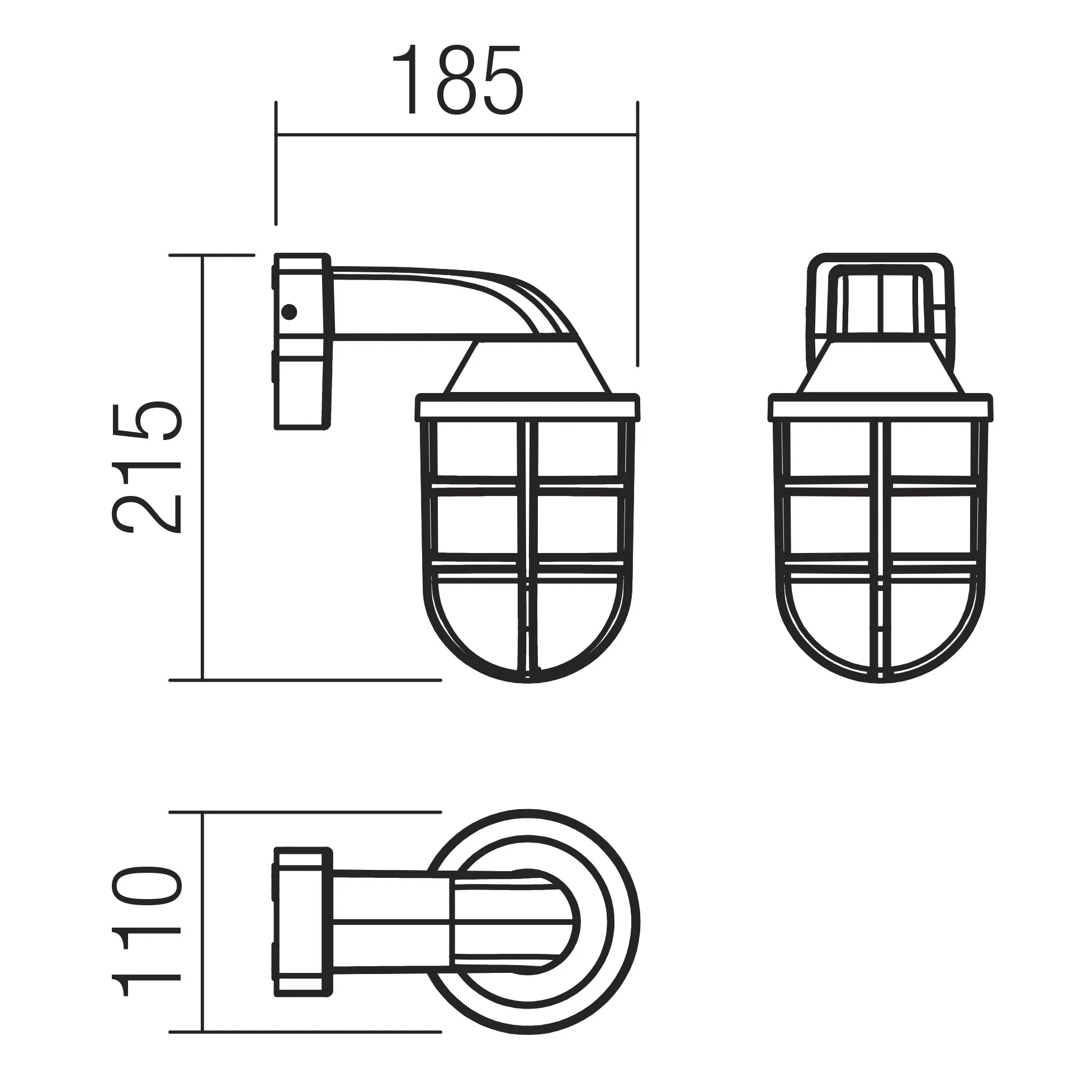 FELINAR CAGE 1X28W E27 NEGRU [2]