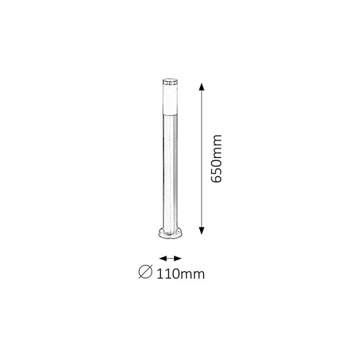 FELINAR RABALUX INOX TORCH  EXTERIOR ALB E27 1X25W D110X650MM [2]