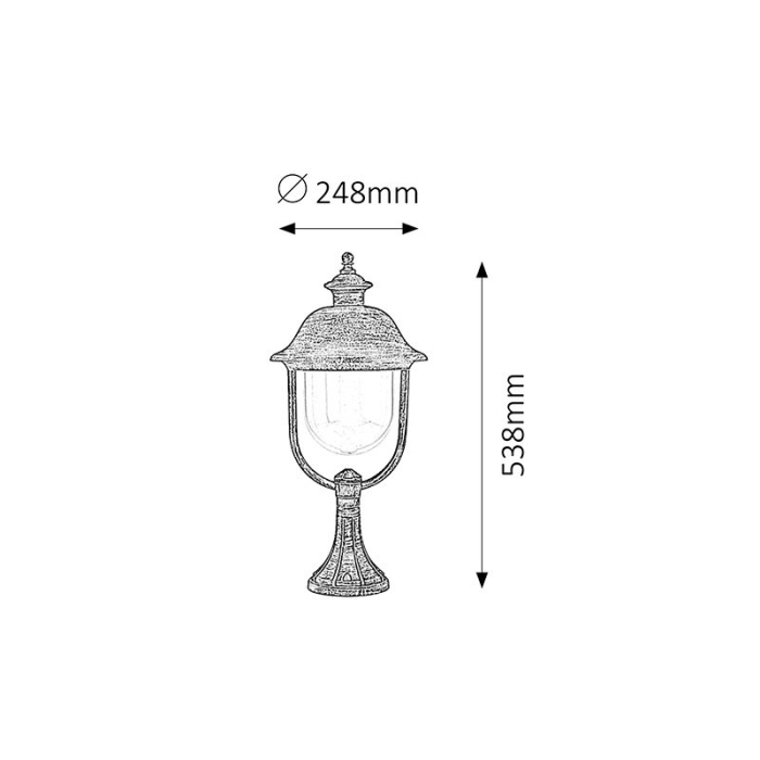 FELINAR RABALUX NEW YORK EXTERIOR AURIU ANTIC TRANSPARENT E27 1X100W 53.8X24.8X24.8CM [2]