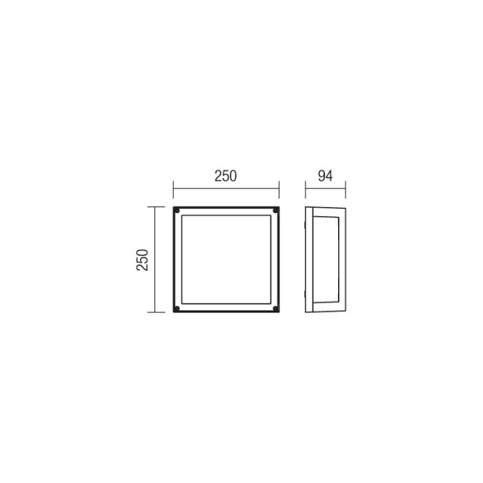 FELINAR BRICK 9892 E27 2X15W DG IP54 PLAFONIERA SQUARE [2]