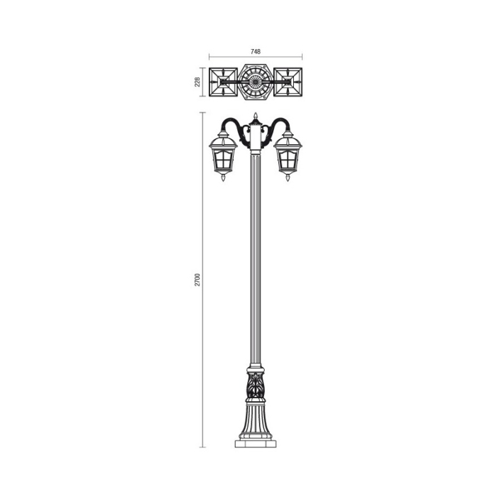 FELINAR REDO YORK 9655 E27 2X70W IP44 ST. H270 [2]