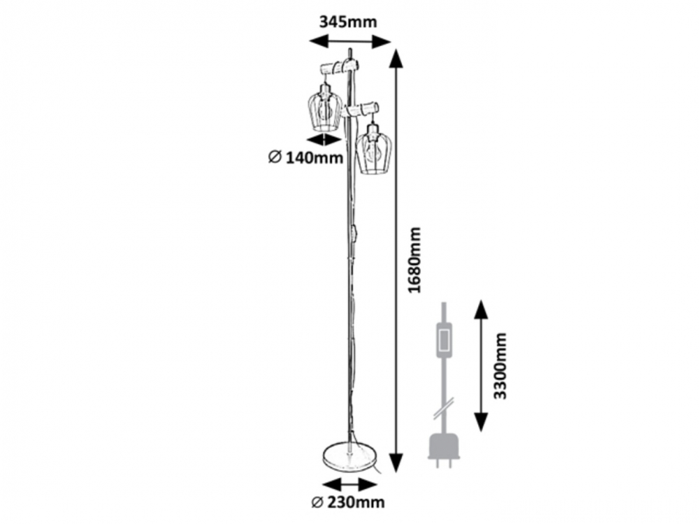 LAMPADAR FABIAN 2X40W E27 [2]
