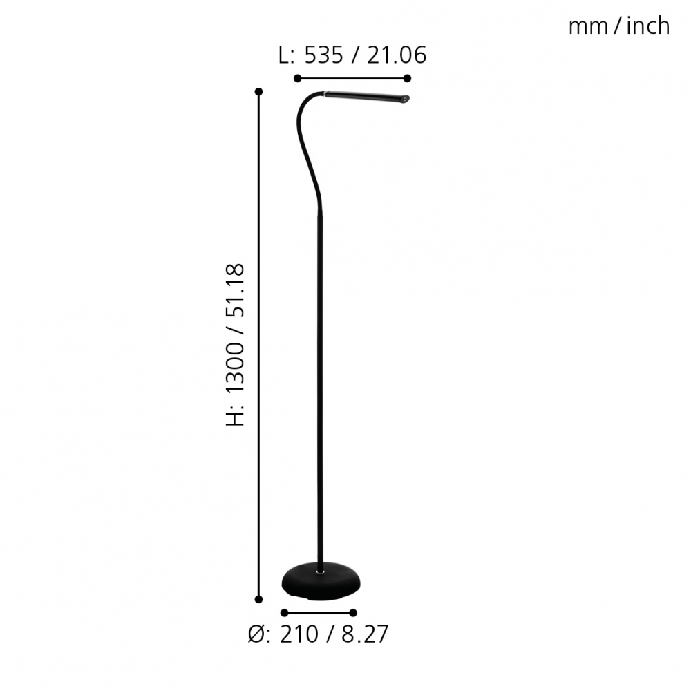 LAMPADAR LAROA 1X4.5W 550LM negru 1300MM [2]