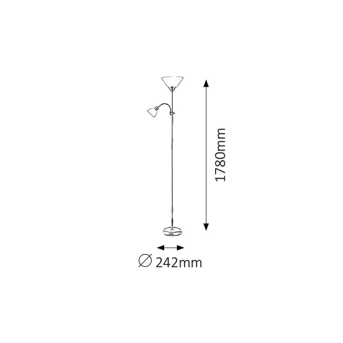 LAMPADAR ACTION 4064 ALB E27 1X100W + E14 1X25W D230X1800MM [2]