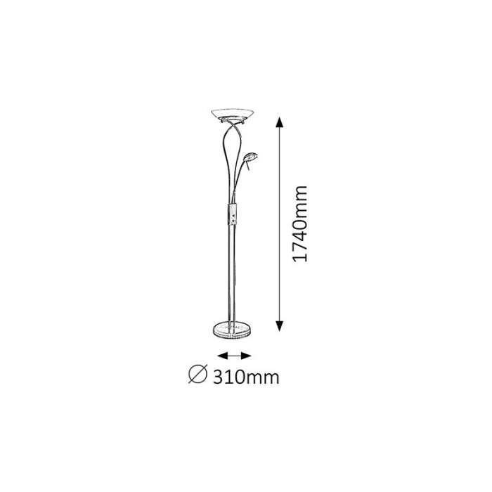 LAMPADAR  GAMMA 4077 R7S 1 230W + G9 1X40W D250X1780MM [3]