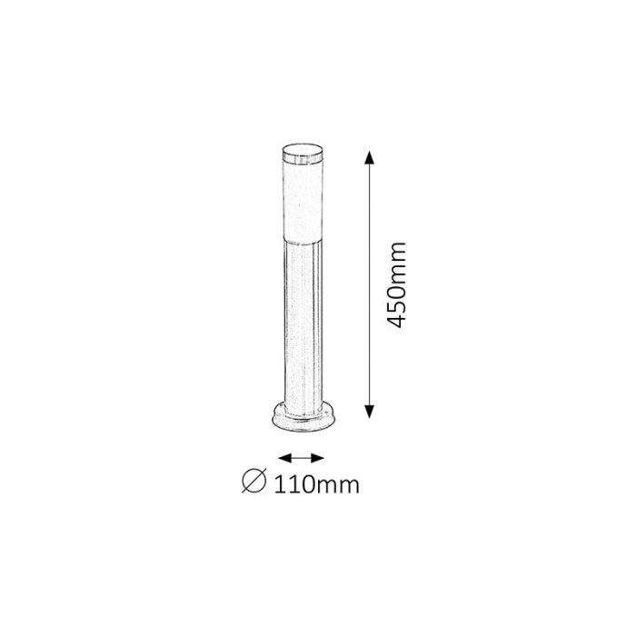 STALP INOX TORCH EXTERIOR ALB E27 1X25W D110X450MM [2]