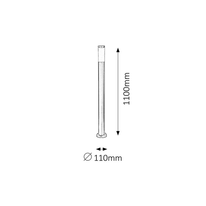 STALP INOX TORCH EXTERIOR ALB E27 1X25W D110X1100MM [2]