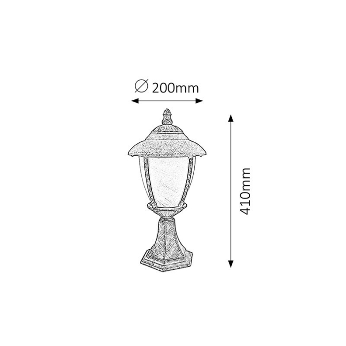 STALP MADRID 8478 EXTERIOR AURIU ANTIC ALB E27 1X60W D200X410MM [2]