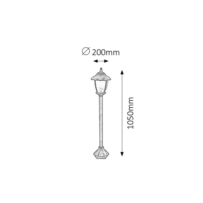 STALP MADRID 8480 EXTERIOR AURIU ANTIC ALB E27 1X60W D200X1050MM [2]